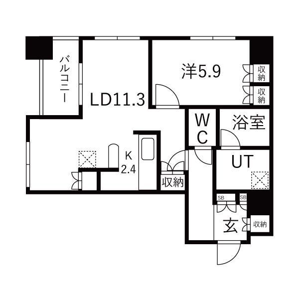 新橋プラザビル(1LDK/8階)の間取り写真