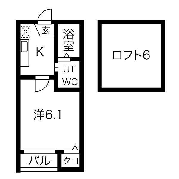 STAGE豊田本町(1SK/2階)の間取り写真