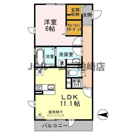 D-ROOM・SKIII(1LDK/3階)の間取り写真