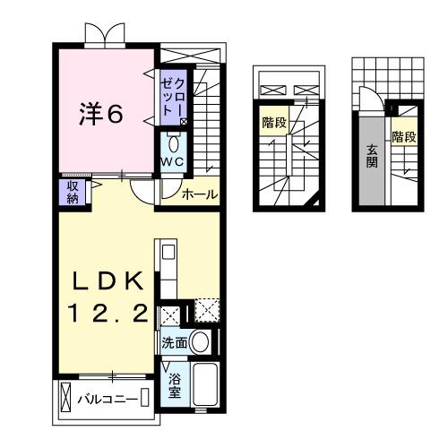 メゾン・パティオス A(1LDK/3階)の間取り写真