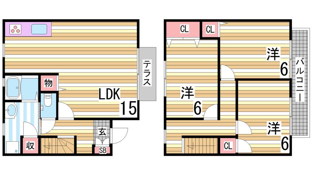 エステリーオA棟(3LDK/1階)の間取り写真