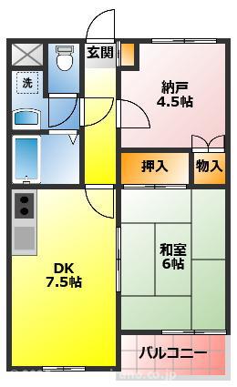 グリーンヒルアドバンス(1SDK/2階)の間取り写真