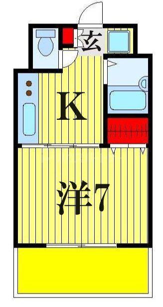 ルーラル7番館(1K/3階)の間取り写真