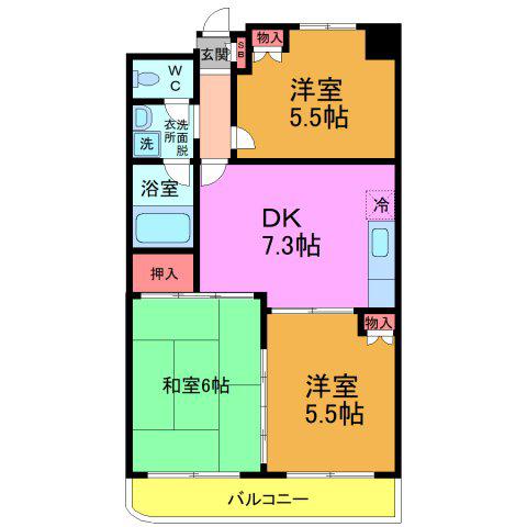 プレーネ西葛西(3DK/7階)の間取り写真