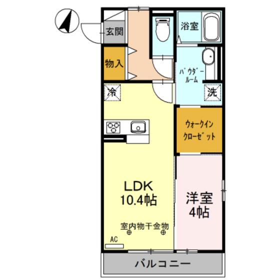 ア・ラ・モード I(1LDK/2階)の間取り写真