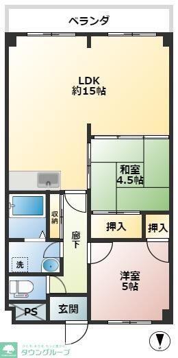 ルミエールI(2LDK/3階)の間取り写真