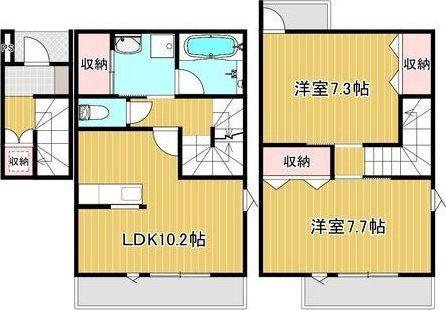 APT K III(2LDK/1階)の間取り写真
