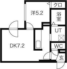 グランディールコリーナ(1LDK/2階)の間取り写真
