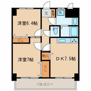 アビテ・シュメール(2DK/4階)の間取り写真