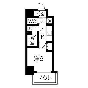 エステート金山(1K/9階)の間取り写真