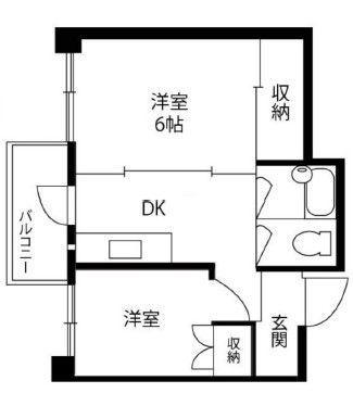 和幸ビル(2DK/3階)の間取り写真