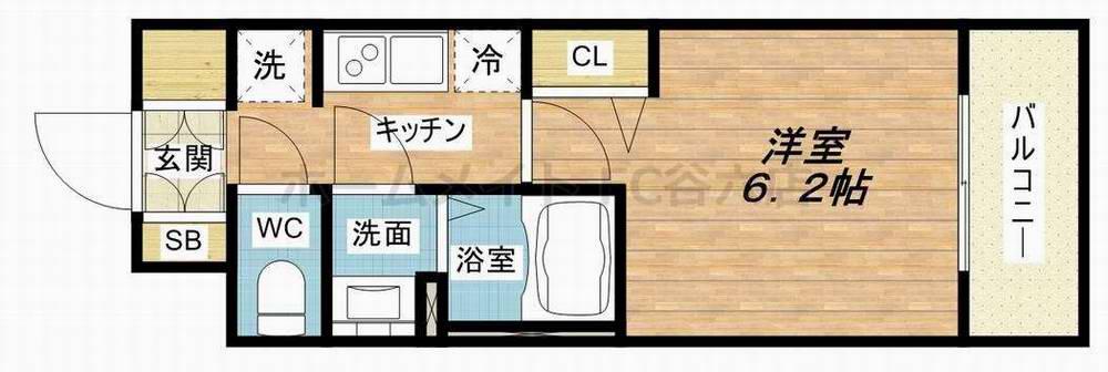 プレサンス難波インフィニティ(1K/7階)の間取り写真