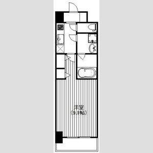 セイル淀屋橋(1K/10階)の間取り写真