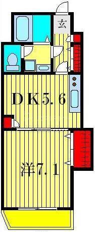 アミティエ7(1DK/1階)の間取り写真