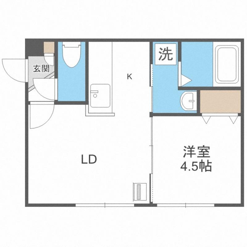 LA CORTE(1LDK/4階)の間取り写真