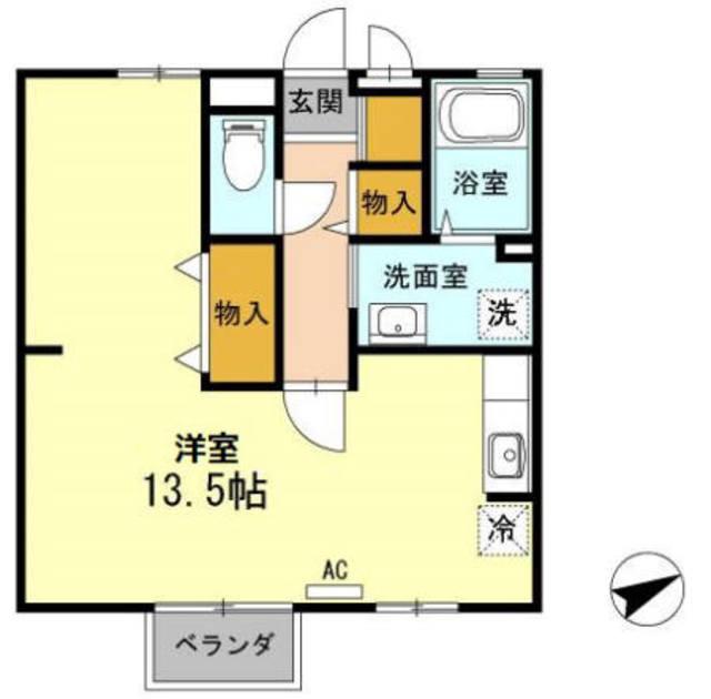 ソフィア(ワンルーム/2階)の間取り写真
