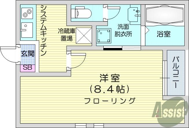 ラクセス中野栄(1K/1階)の間取り写真