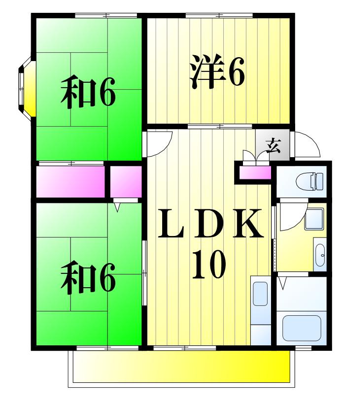 サンヴィレッジ松島C(3LDK/2階)の間取り写真