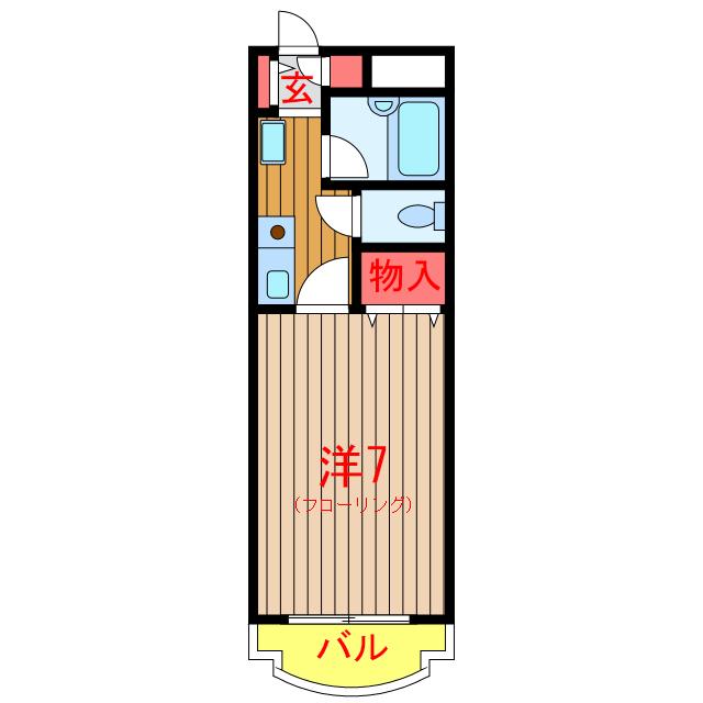 東海北習志野五番館ビル(1K/3階)の間取り写真