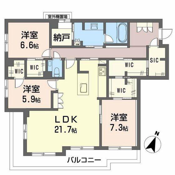 ピアヌーラ翠(3LDK/3階)の間取り写真