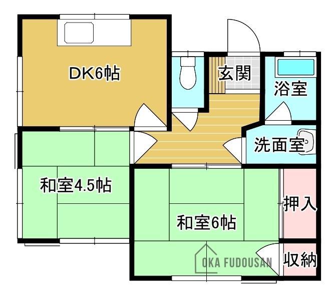 フラットブレラ1号棟(2DK/1階)の間取り写真