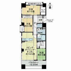 サーパス高崎栄町(3LDK/3階)の間取り写真