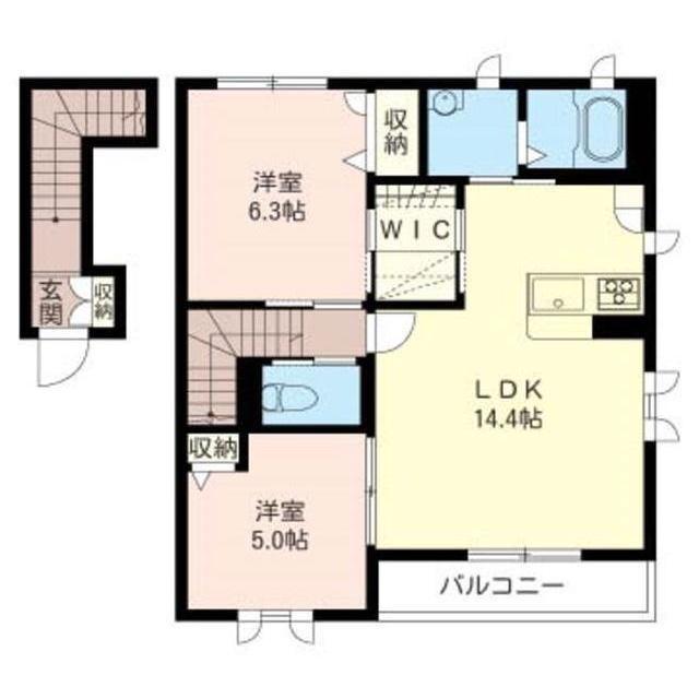 メゾン ルミエール(2LDK/2階)の間取り写真
