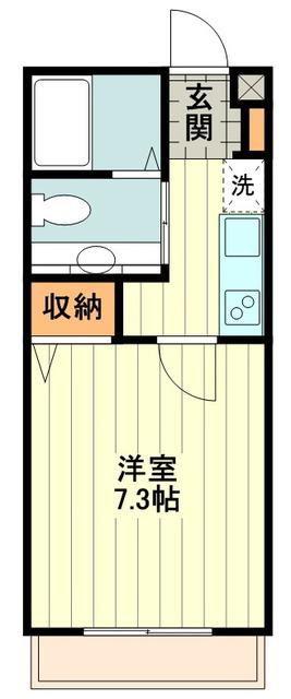 KOMAZAWAメゾン(1K/1階)の間取り写真