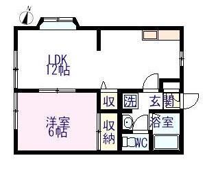 シャトル・N(1LDK/1階)の間取り写真