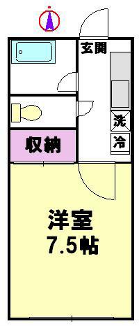 第一コーポ秀美(1K/1階)の間取り写真