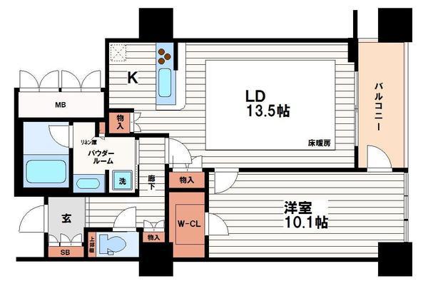 アルグラッドザ・タワー心斎橋(1LDK/27階)の間取り写真