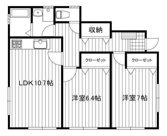 プレステージさくら野(2LDK/1階)の間取り写真