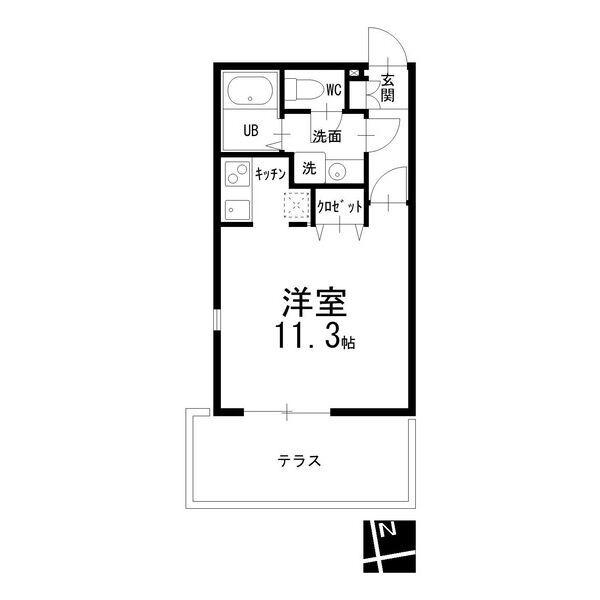 BRANCHE上前津(ワンルーム/1階)の間取り写真
