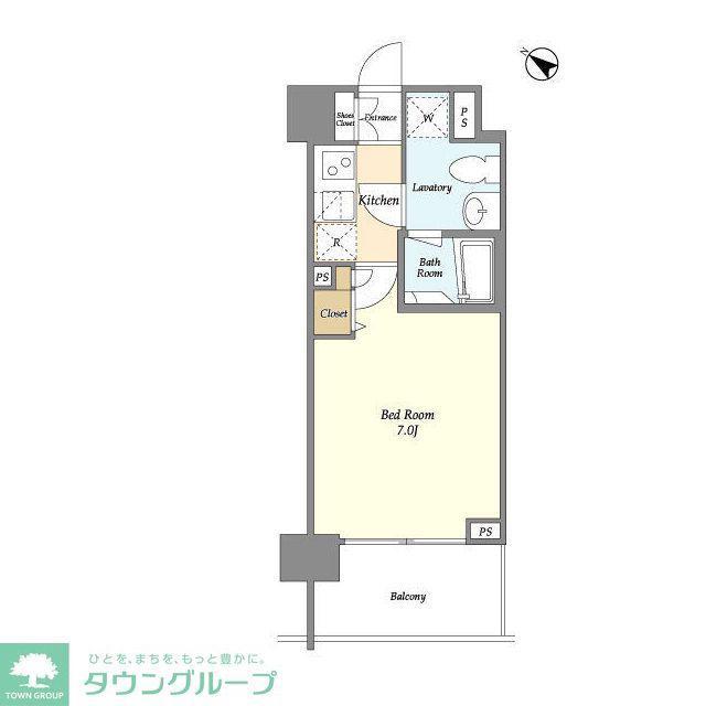 KDXレジデンス市川(1K/1階)の間取り写真