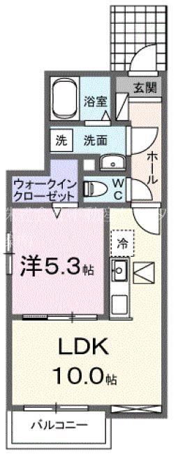 サンスベリア(1LDK/1階)の間取り写真