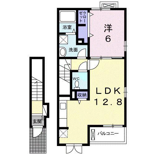 ヴェルフィオーレ(1LDK/2階)の間取り写真