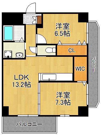 TGボナール浅川台 B棟(2LDK/9階)の間取り写真