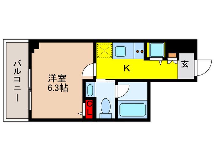 ステージファースト東日本橋(1K/2階)の間取り写真