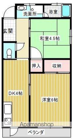 橋マンション(2DK/3階)の間取り写真