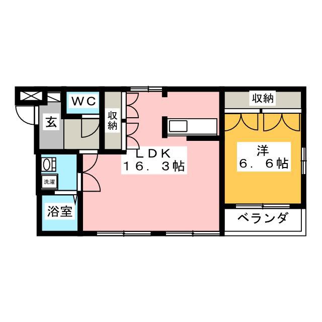おあしす(1LDK/2階)の間取り写真