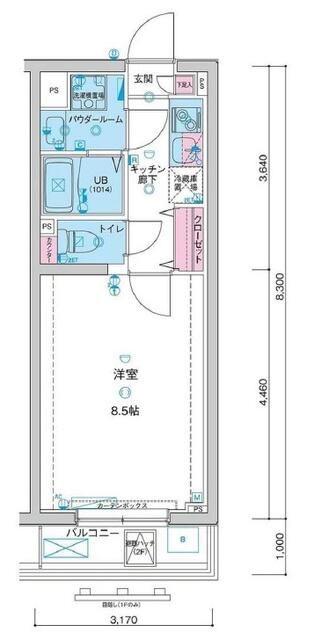 GENOVIA高円寺SKYGARDEN(1K/1階)の間取り写真