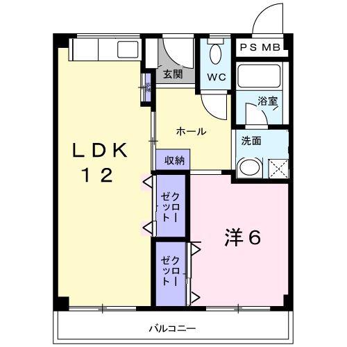 マンショングレース(1LDK/2階)の間取り写真