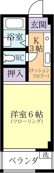シャンテ筑波(1K/2階)の間取り写真