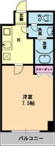 カーサあわじ(1K/3階)の間取り写真