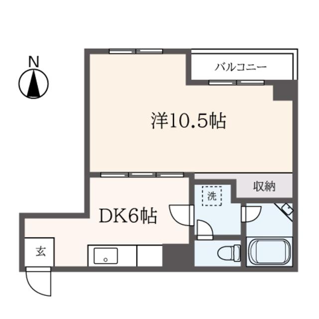 大東ハイツ(1DK/4階)の間取り写真