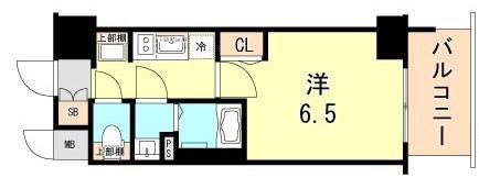 プレサンス神戸キュリオ(1K/6階)の間取り写真