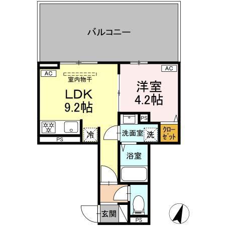 セレスティア鷺宮II(1LDK/3階)の間取り写真