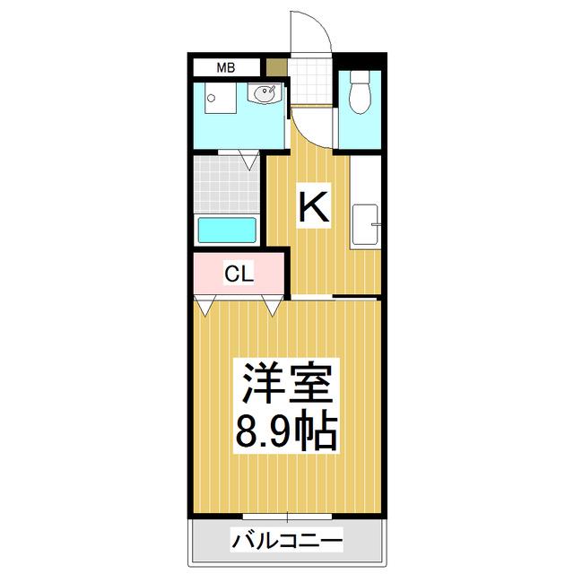 サンライズ北方(1K/1階)の間取り写真