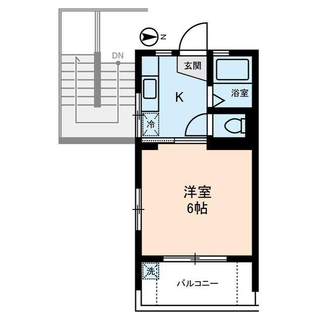 エコーマンション(1K/4階)の間取り写真