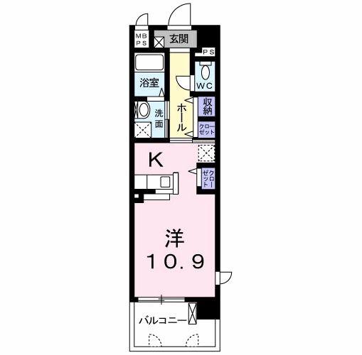 GRACEFUL平成(ワンルーム/4階)の間取り写真
